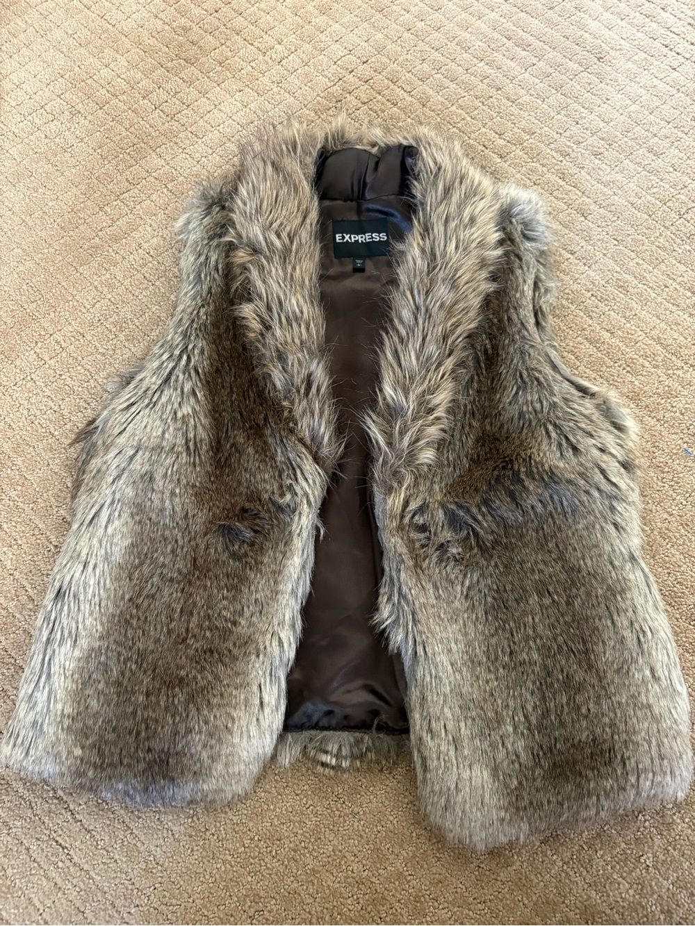 Express Women’s Faux Fur Vest - Brown